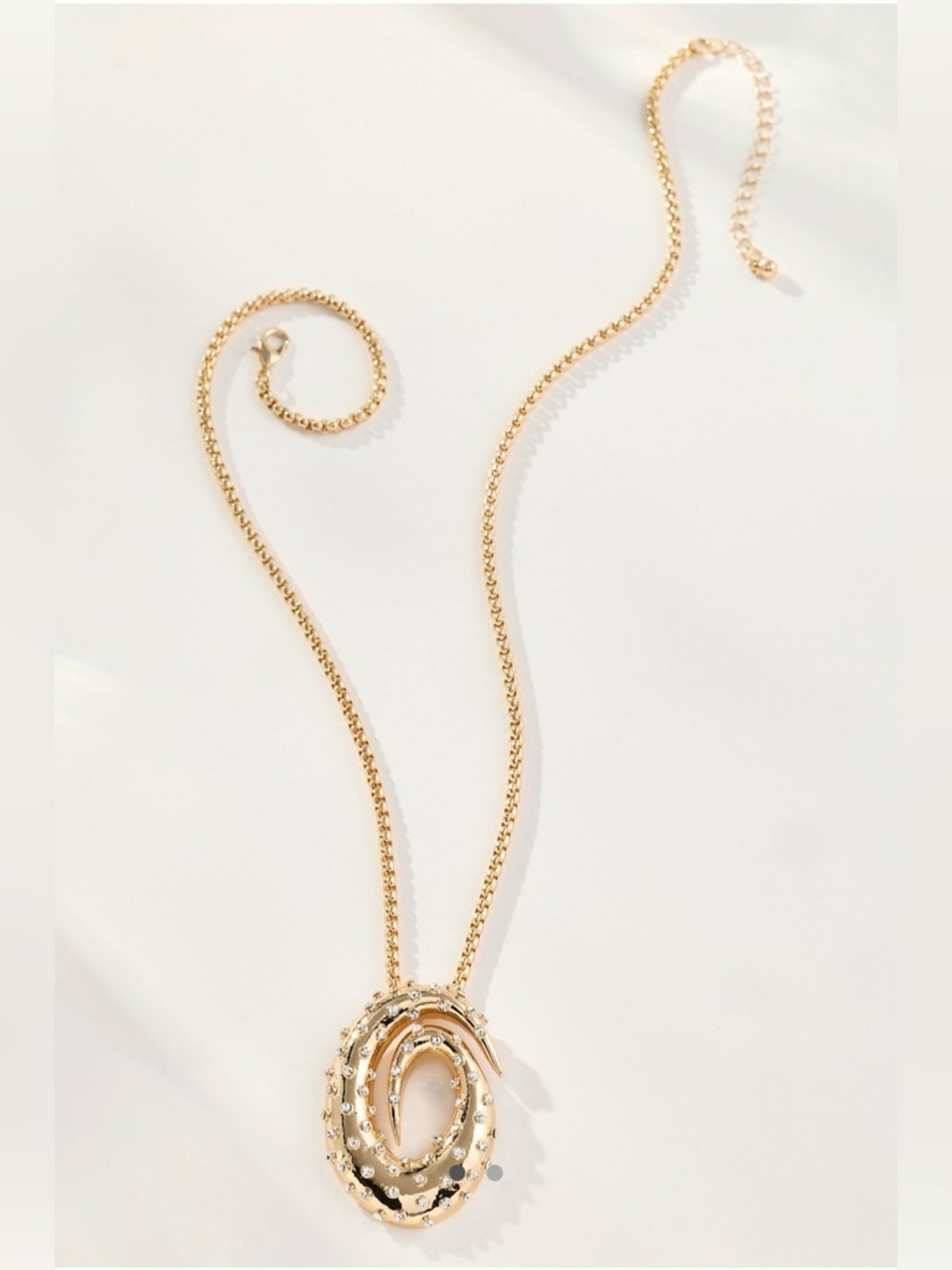 ANTHROPOLOGIE Glitz Swirl Pendant Necklace NEW